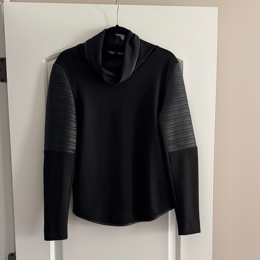 Generation Love Black Quilted Sleeve Turtleneck Sweater